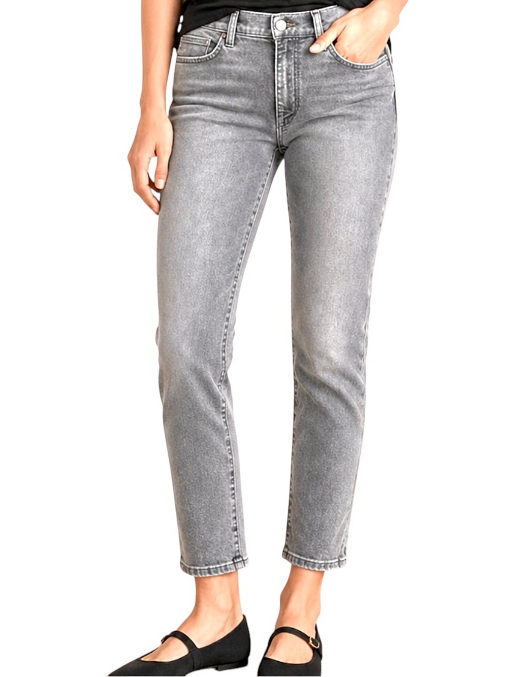 Joe’s Jeans Gray Straight Leg Ankle Mid Rise Stretch Denim 30